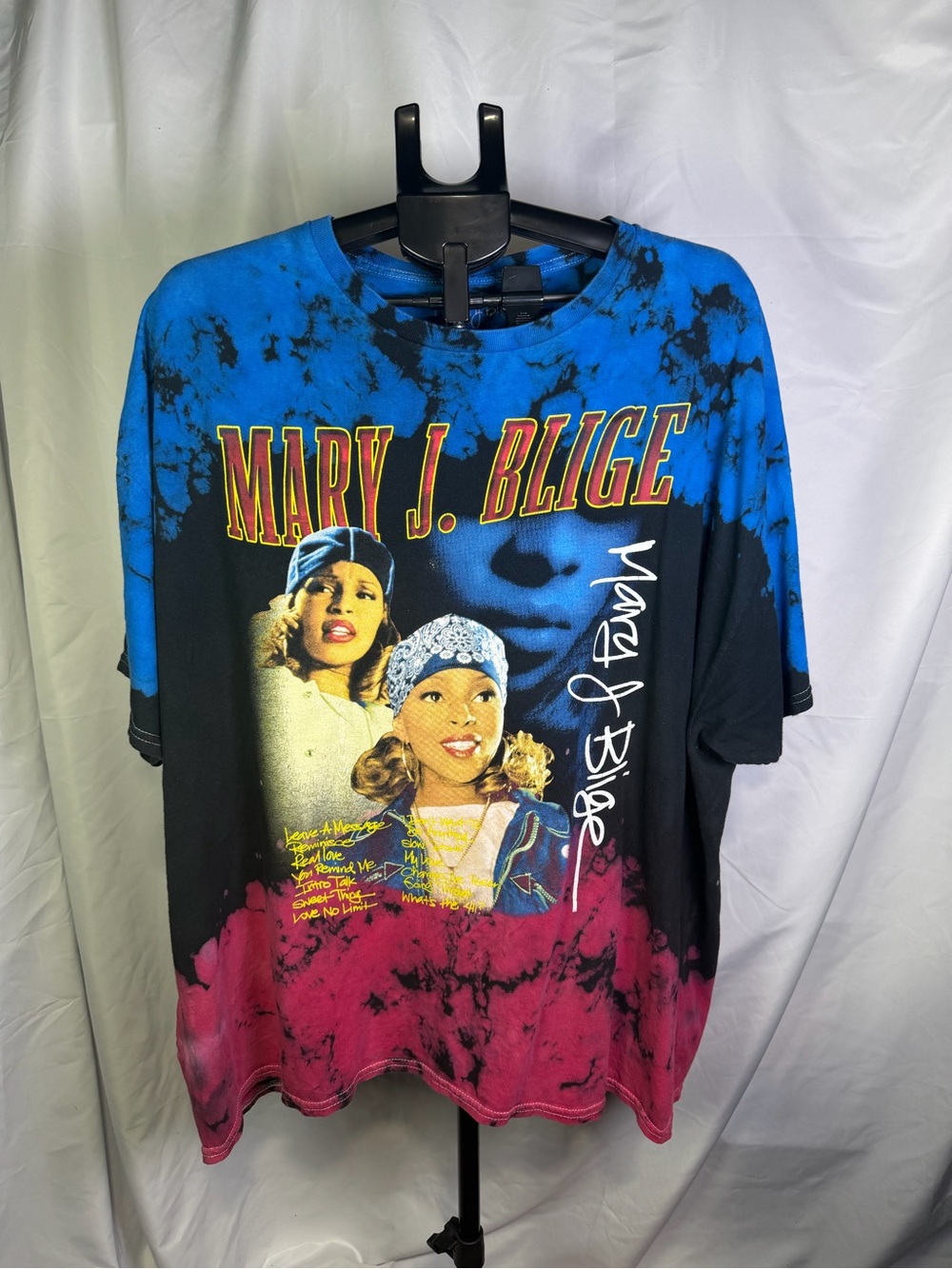 Tie-Dye Graphic Short Sleeve Tee - Blue, Black & Pink